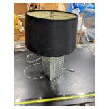 Mirrored Mosaic Base Table Lamp 18in Height