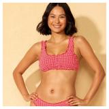 Wild Fable Gingham Ruffle Bralette Bikini Top L