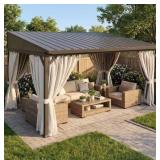 x14ft Aluminum Wall-Mounted Hardtop Gazebo