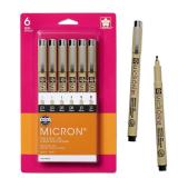 Sakura Pigma Micron Fineliner Pens Black 6pk