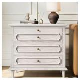 Mid-Century 28W 3-Drawer Wood Nightstand