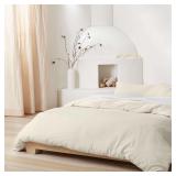 Casaluna Linen Blend Duvet Sham Set King Cream