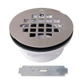 Westbrass D206P-07 2 PVC Shower Drain Satin Nickel