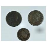 Three Early American Coins: 1805, 1809, 1810