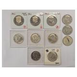 Kennedy Half Dollars in Various Conditions