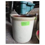 Stoneware Crock with Brown Interior and Unglazed B