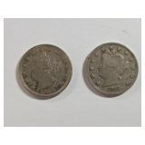 U.S. Liberty Head V' Nickels (1883 and 1912)