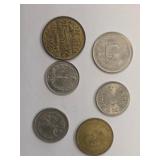 International Coins with Various Denominations