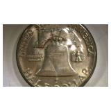 PIC 1950s Franklin Half Dollar Coin
