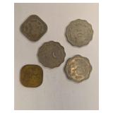 Five Pakistani Coins in Various Shapes