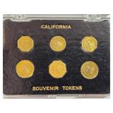 California Souvenir Tokens in Case