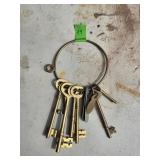 Brass and Metal Keys on Ring