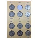14 Qty. Liberty Walking Half Dollar Coin Album