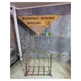 Metal Store Display Rack with Budget Special Sign