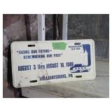 1986 Hollidaysburg PA Commemorative License Plate