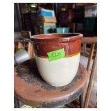 Two-Tone Ceramic Planter with Brown Top