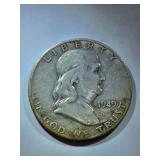 1949-S Franklin Half Dollar Silver Coin