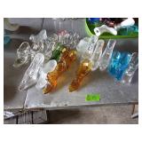 Glass Shoe Figurines in Various Colors