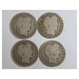 Four Barber Quarters (1897, 1901, 1902, 1903)