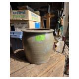 Stoneware Crock with Glazed Exterior