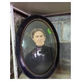 Oval Framed Portrait With Glass Front