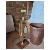 Brass Trombone Floor Lamp with Engraved Plaque