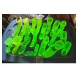 DESC Huge Lot of Uranium Glass Fenton Shoes!