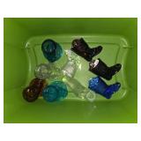 Lot of Glass Boot Match Holders