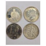 U.S. Half Dollar Coins, Various Years and Designs