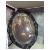 Oval Framed Vintage Photograph with Decorative Tri