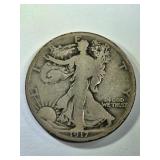 1917 Walking Liberty Half Dollar, Circulated Condi