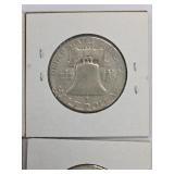 Four Franklin Half Dollars, 1952-1963