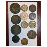 12 Mixed Collectible Coins with Varied Designs