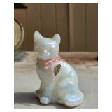 Fenton Handcrafted Iridescent Glass Cat Figurine