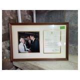 Framed Letter and Photograph