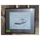 Framed Corvette Plant Certificate of Appreciation