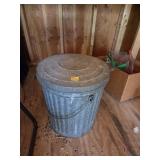 Galvanized Trash Can