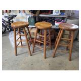 3 wooden Stools
