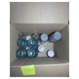 Blue Mason Jar Lot Zinc Lids
