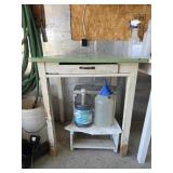 Vtg. Porcelain Top Table