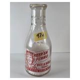 War Bottle Mt. Union PA Shirley Ayr Farms Milk
