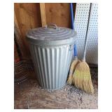 Galvanized Trash Can Filled w/birdseed