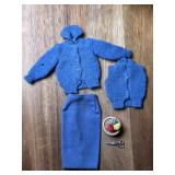 Vtg. Barbie Blue 'Knitting Pretty' Clothes