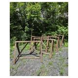 Five Metal Saw Horses