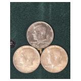 3 Kennedy Half Dollars, 2-1964