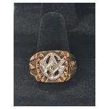 10k Masonic Ring +/-