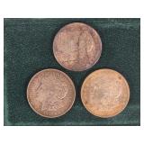 3 1921 Morgan Silver Dollars
