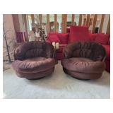 Pair of Tufted Spinner Chairs