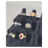 Six Costume Jewelry Rings