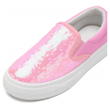 Sneakers: Canvas Low Top Slip On Sequins Size 4